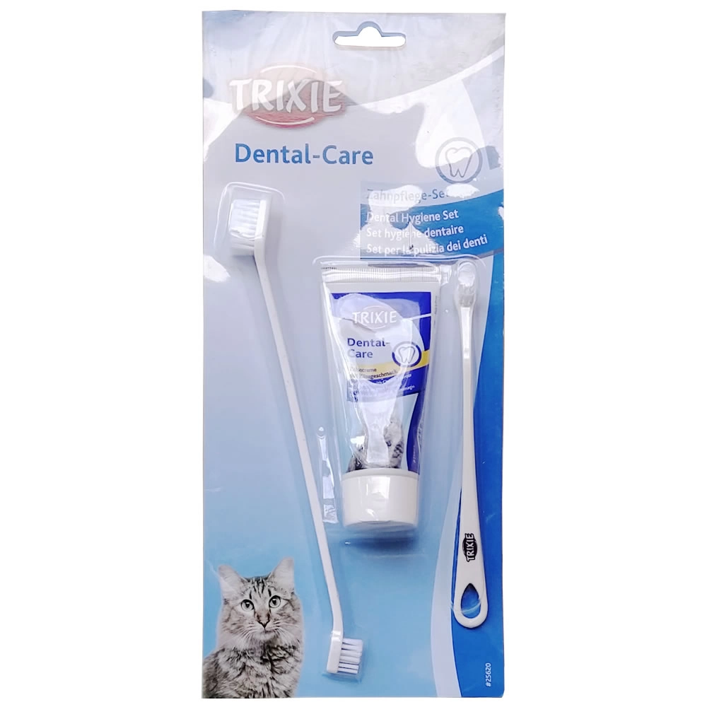 TRIXIE - ชุดฝึกแปรงฟันสำหรับแมว รสชีส