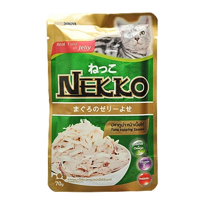 Nekko - ปลาทูน่า หน้าเนื้อไก่ในเยลลี่ (เขียว)