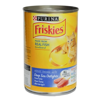 Friskies - แมวโต Deep sea delight Pure Tuna (กระป๋อง)