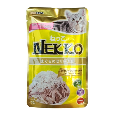 Nekko - ปลาทูน่า หน้าปลาข้าวสารในเยลลี่ (เหลือง)