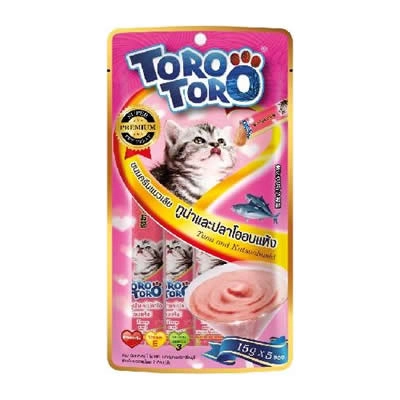 TORO TORO - ขนมครีมแมวเลีย ทูน่าและปลาโออบแห้ง (สีชมพู)