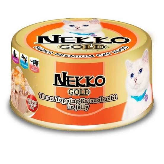 Nekko - Nekko Gold Tuna Topping Katsuobushi In Jelly (กระป๋องส้ม)