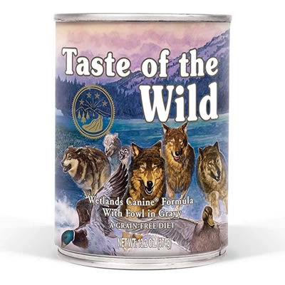 Taste of the Wild - Wetlands Canine Formula with Fowl in Gravy (กระป๋อง)