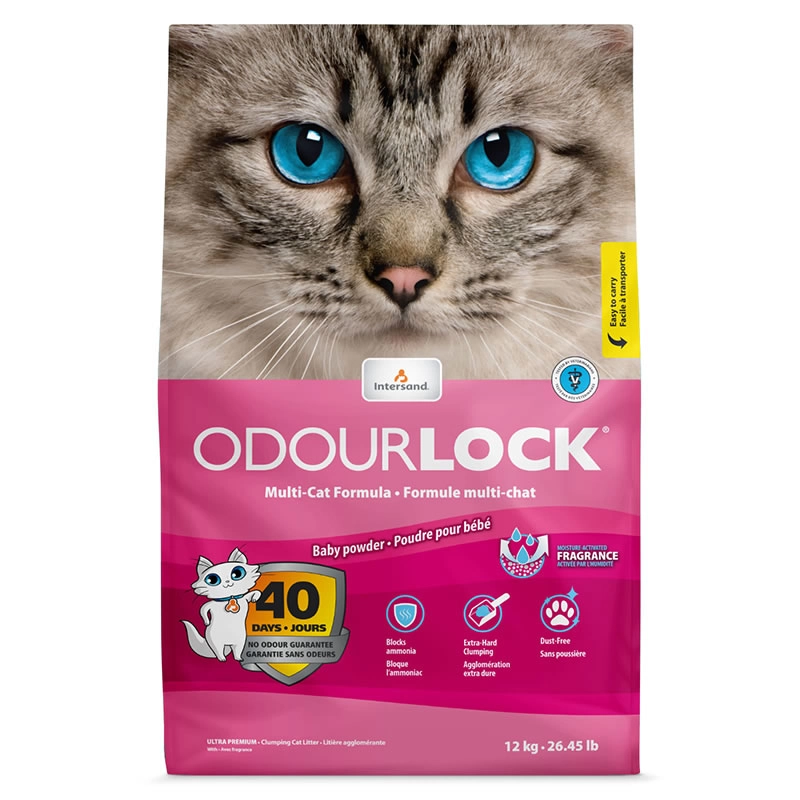 Odour Lock - ทรายแมวอัลตราพรีเมี่ยม - Baby Powder (ชมพู)