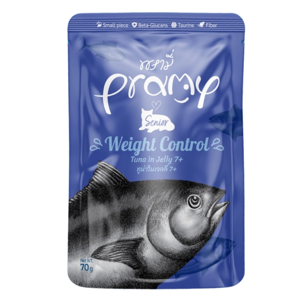 Pramy - Senior - Weight Control Tuna in Jelly 7+ (น้ำเงินเยลลี่)