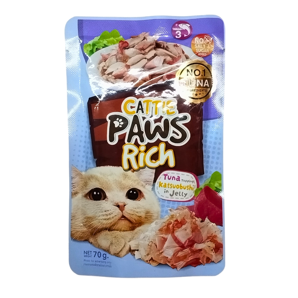 Cattie Paws Rich - ปลาทูน่าหน้าคัตสึโอะบูชิในเยลลี่