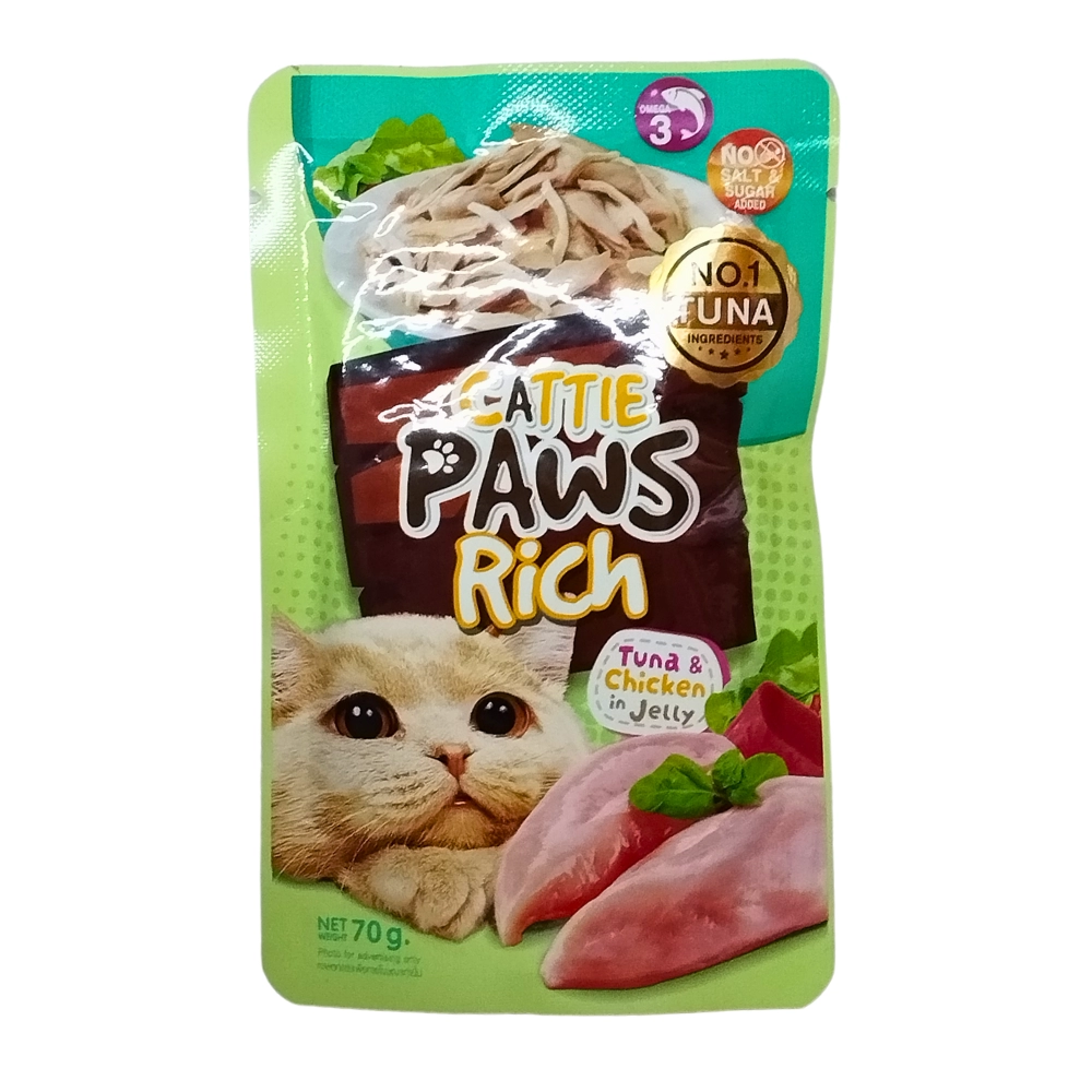 Cattie Paws Rich - ปลาทูน่าและไก่ในเยลลี่