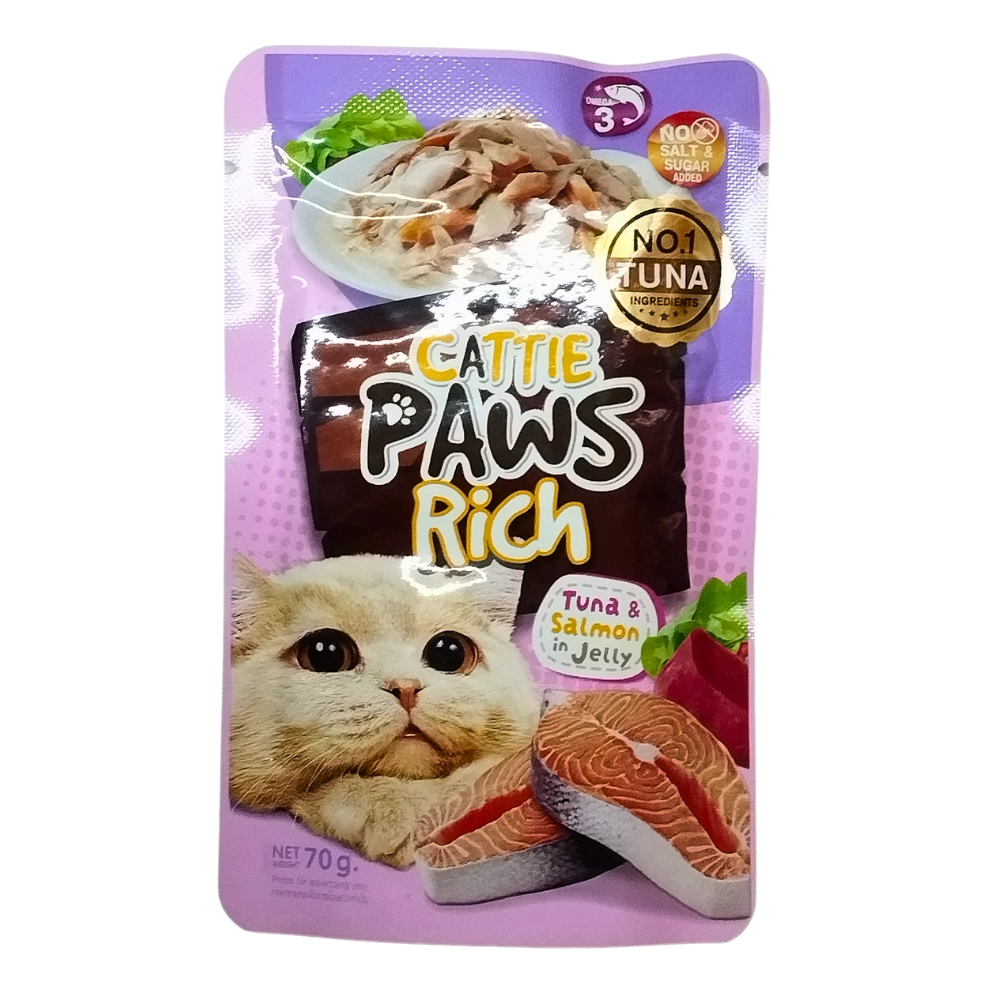 Cattie Paws Rich - ปลาทูน่าและเซลม่อนในเยลลี่