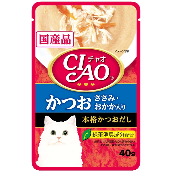 CIAO - CIAO Pouch -Tuna (Katsuo) & Chicken Fillet Topping Dried Bonito (IC-204)