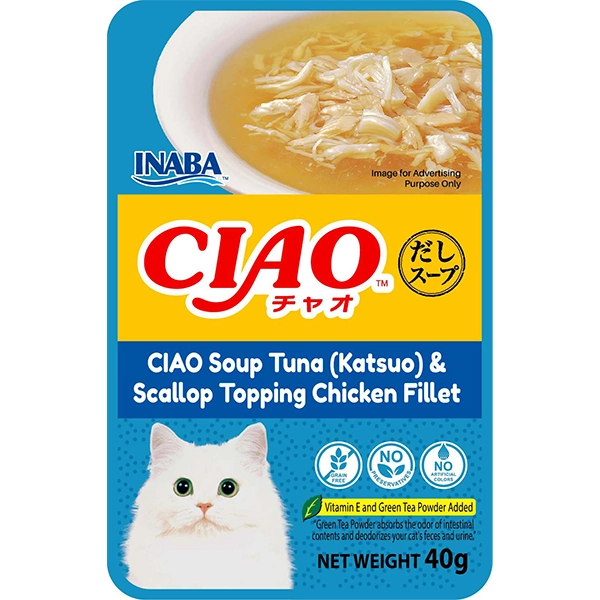 CIAO - CIAO Soup Pouch - Tuna (Katsuo) & Scallop Topping Chicken Fillet (IC-212)